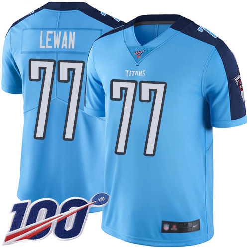 Tennessee Titans Limited Light Blue Men Taylor Lewan Jersey NFL Football 77 100th Season Rush Vapor Untouchable